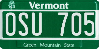VT license plate OSU705