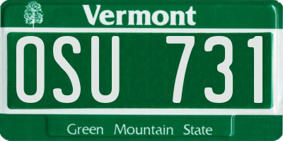 VT license plate OSU731