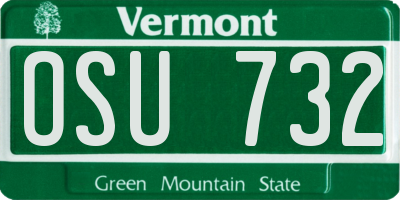 VT license plate OSU732