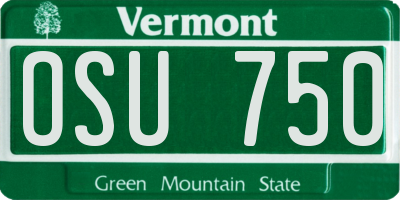 VT license plate OSU750