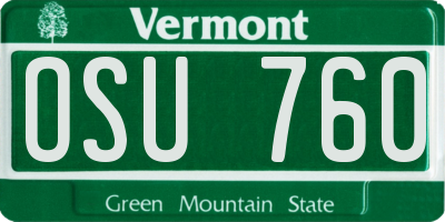 VT license plate OSU760