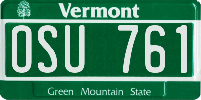 VT license plate OSU761