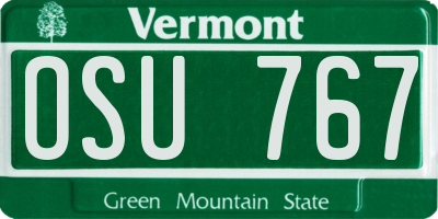 VT license plate OSU767