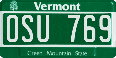 VT license plate OSU769