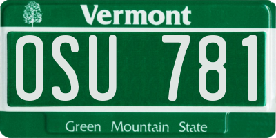 VT license plate OSU781