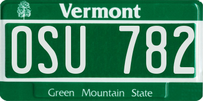 VT license plate OSU782
