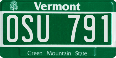 VT license plate OSU791