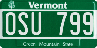 VT license plate OSU799