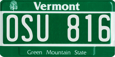 VT license plate OSU816