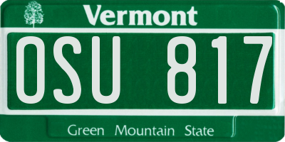 VT license plate OSU817