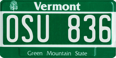 VT license plate OSU836