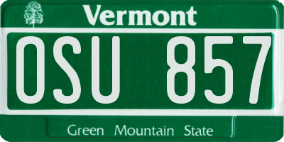 VT license plate OSU857
