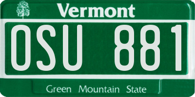 VT license plate OSU881