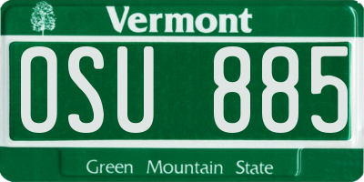 VT license plate OSU885