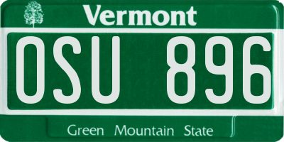VT license plate OSU896