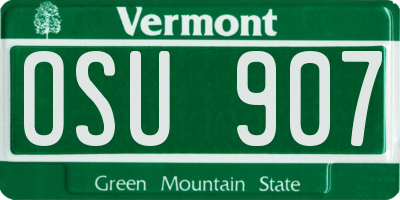 VT license plate OSU907