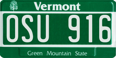 VT license plate OSU916