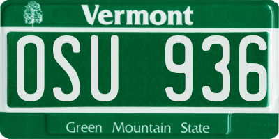 VT license plate OSU936