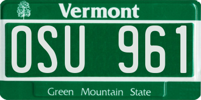 VT license plate OSU961