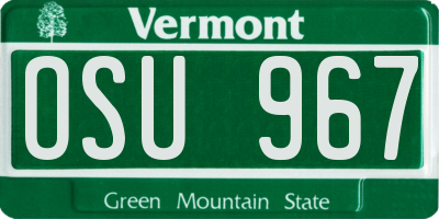 VT license plate OSU967