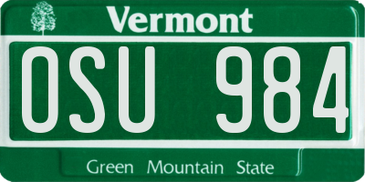 VT license plate OSU984