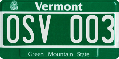 VT license plate OSV003