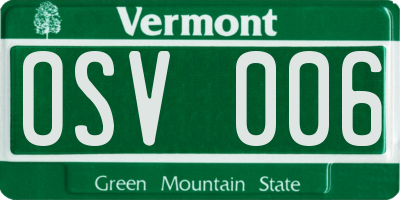 VT license plate OSV006