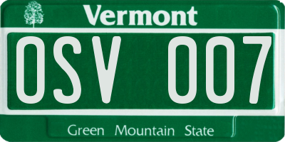 VT license plate OSV007