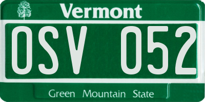 VT license plate OSV052