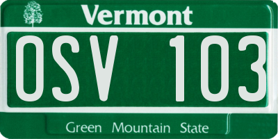 VT license plate OSV103