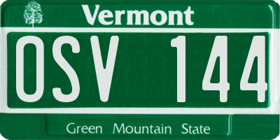 VT license plate OSV144