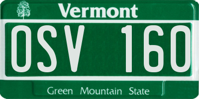 VT license plate OSV160