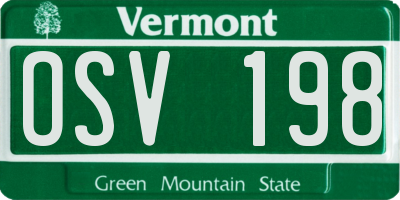 VT license plate OSV198