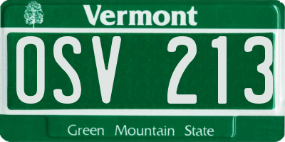 VT license plate OSV213