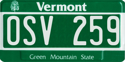 VT license plate OSV259