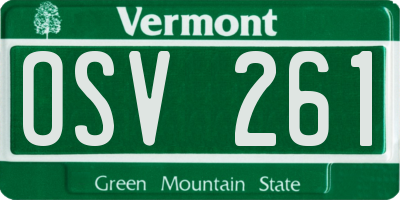 VT license plate OSV261