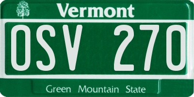 VT license plate OSV270