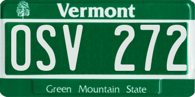 VT license plate OSV272