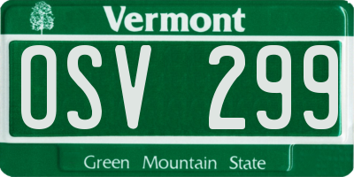 VT license plate OSV299