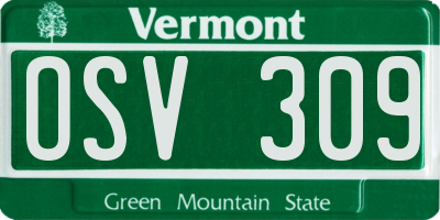 VT license plate OSV309