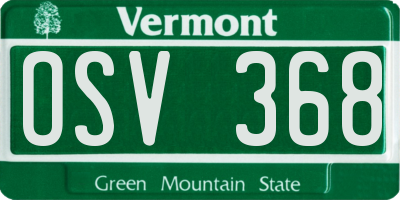VT license plate OSV368