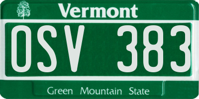 VT license plate OSV383