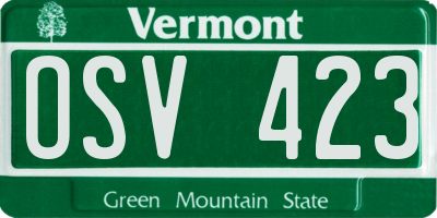 VT license plate OSV423