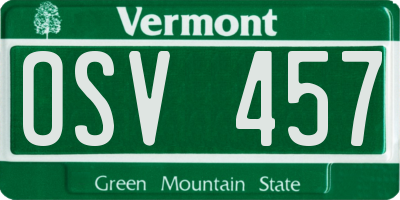 VT license plate OSV457