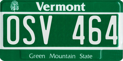 VT license plate OSV464