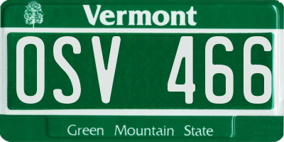 VT license plate OSV466