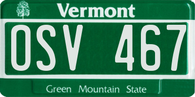 VT license plate OSV467