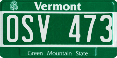 VT license plate OSV473