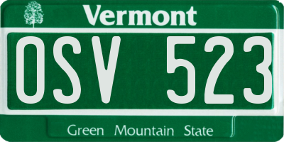 VT license plate OSV523