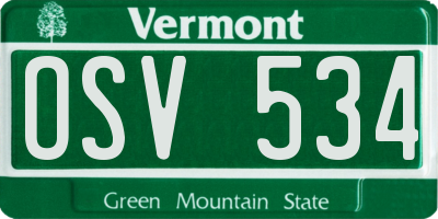 VT license plate OSV534